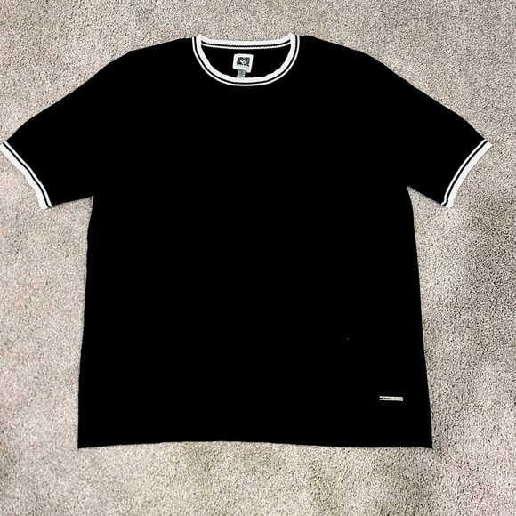 Anne Klein sweater shirt black with White Trim size medium - Picture 1 of 2